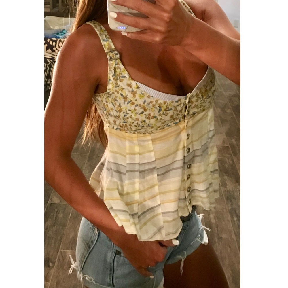 Free People button down tank top cami